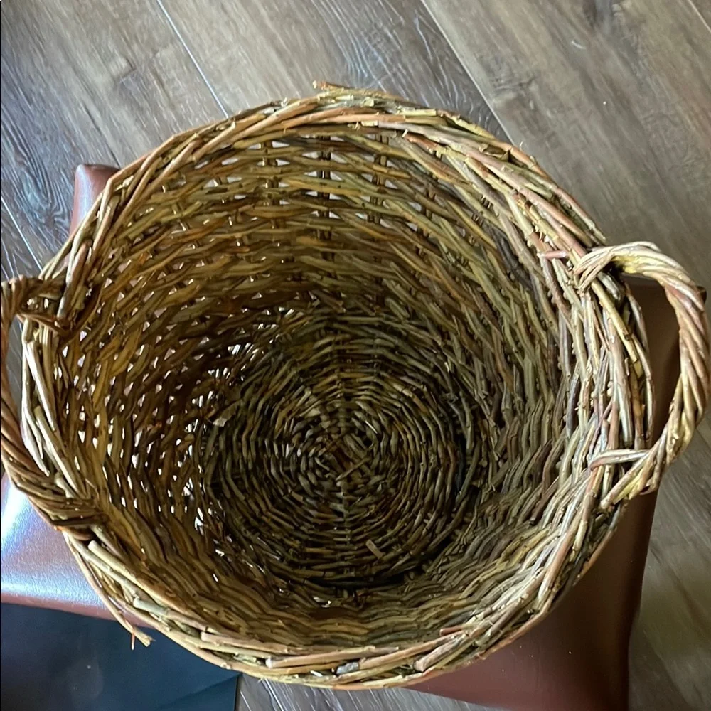 Large Seashell Decorated Wicker Basket for plant